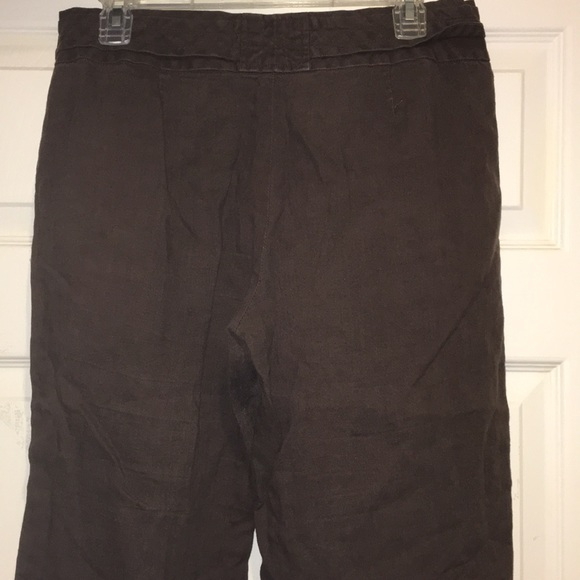 Martha B Dark Brown Linen Capri Pants - Picture 3 of 4
